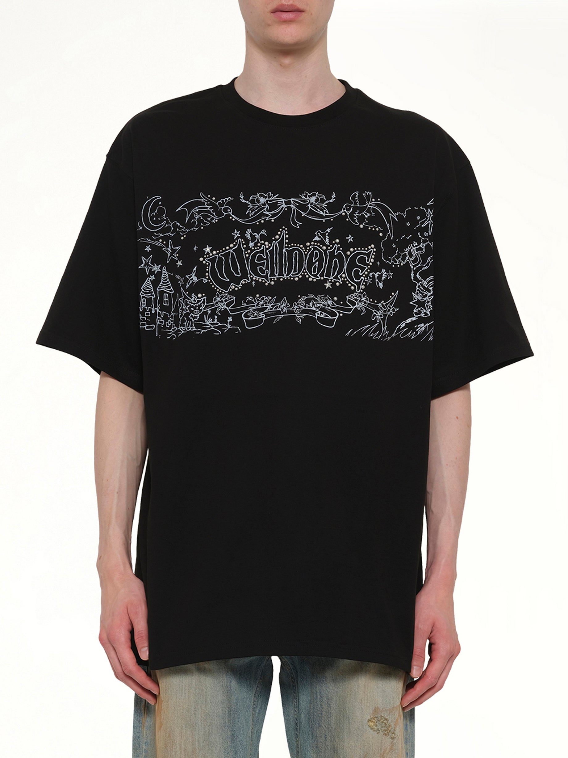 Image of T-Shirts. Product name - Ending Credit T-Shirt in Black colour by brand - WE11DONE