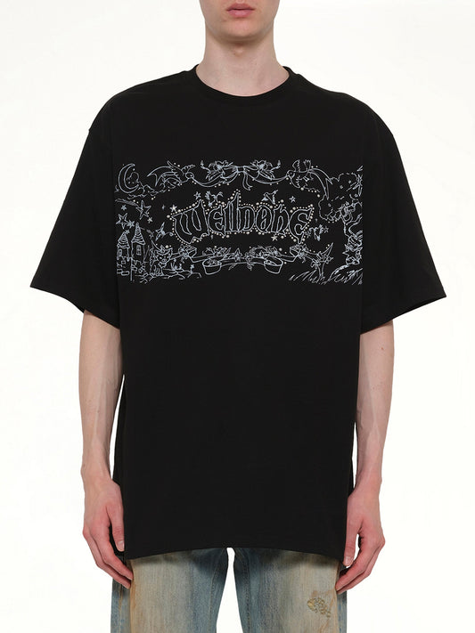 Image of T-Shirts. Product name - Ending Credit T-Shirt in Black colour by brand - WE11DONE