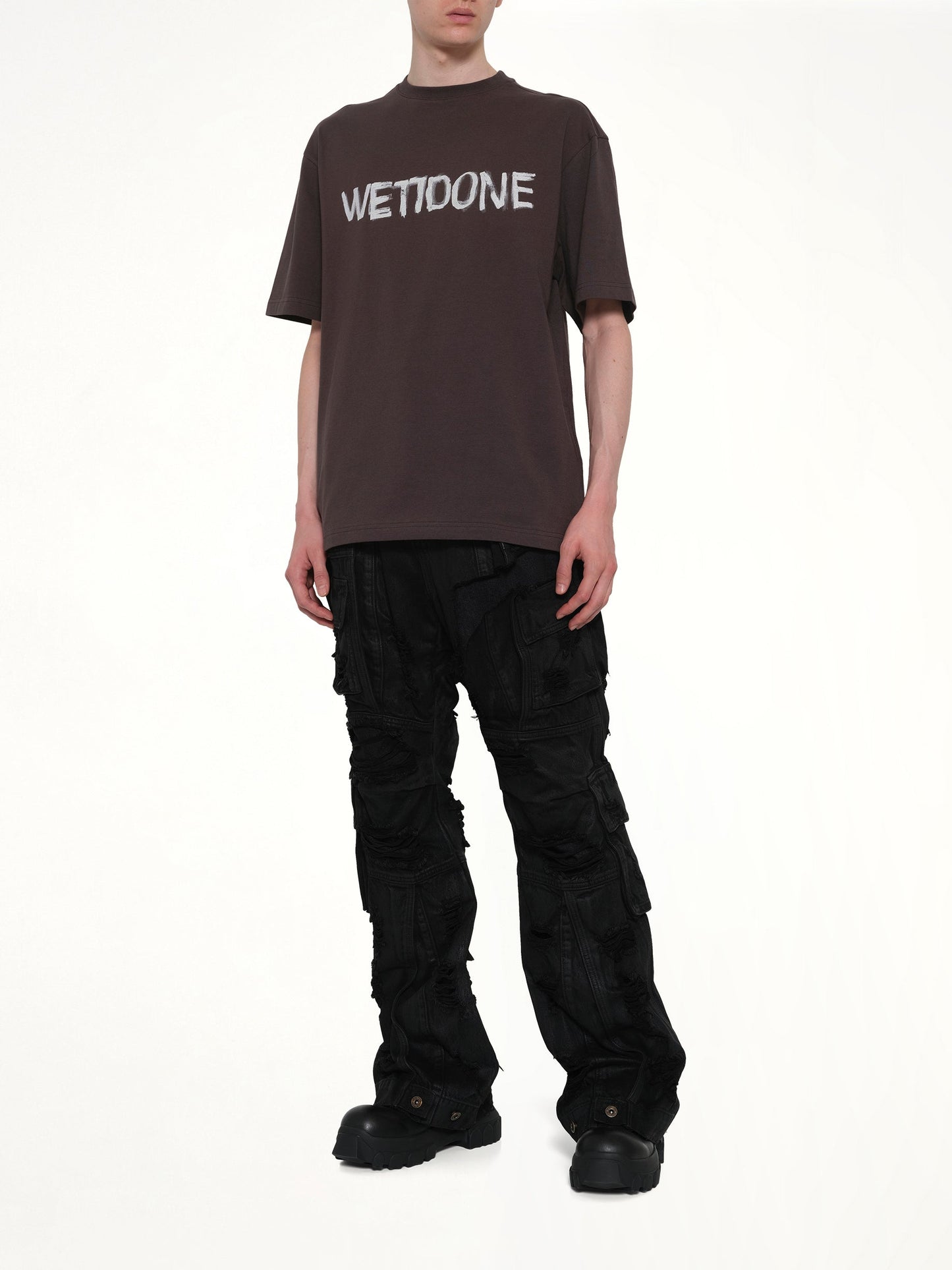 WE11DONE Logo Painted T-Shirt (Grey)