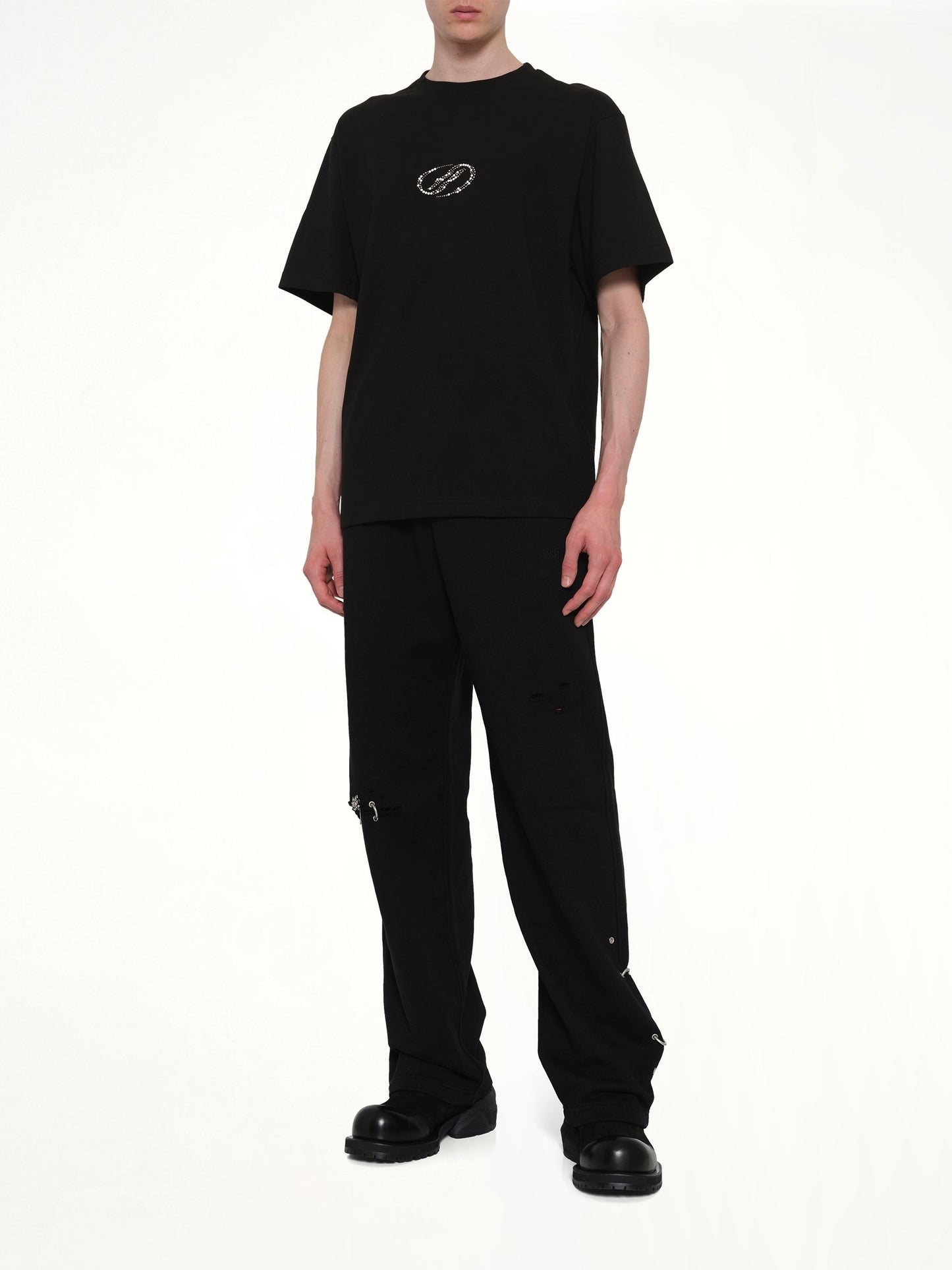 WE11DONE Rhinestone T-Shirt (Black)
