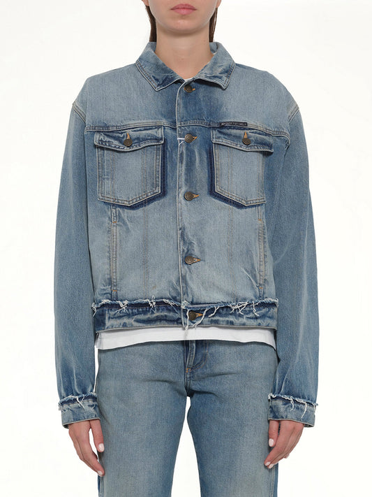 Image of Coats & Jackets. Product name - Denim Jacket in Blue colour by brand - MAISON MARGIELA