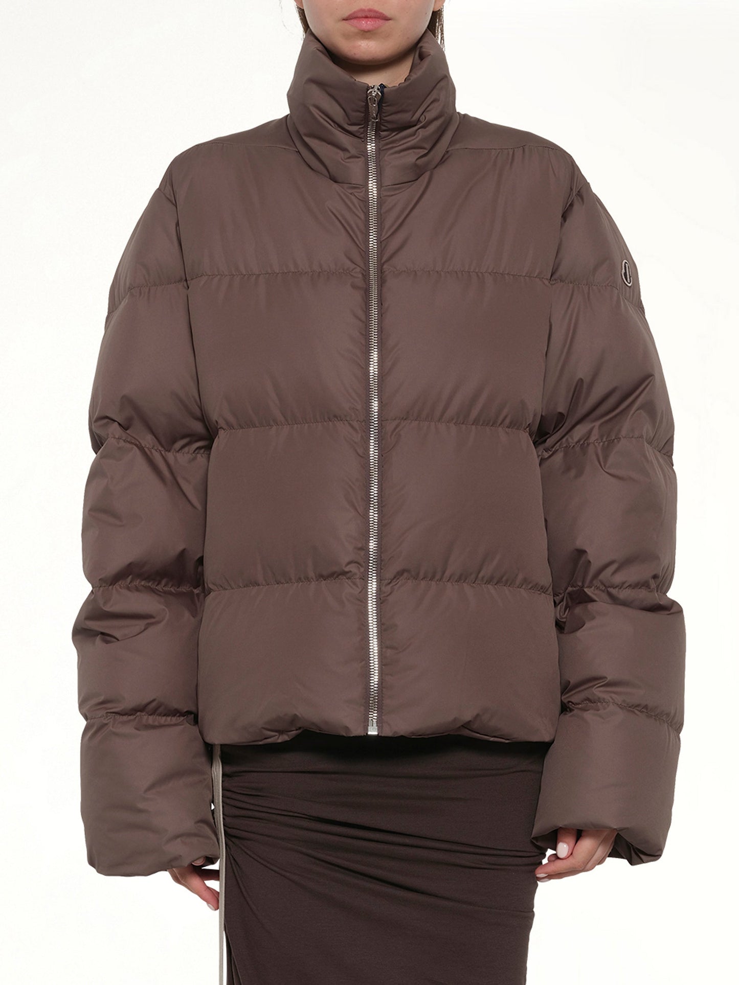 Image of Coats & Jackets. Product name - Rick Owens x Moncler Cyclopic Jacket in Dark Dust colour by brand - RICK OWENS
