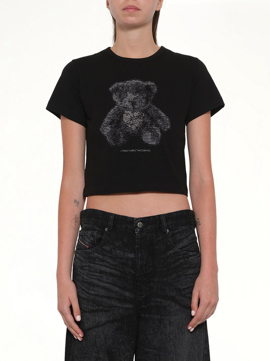 Image of T-Shirts. Product name - Bear Print Slim-Fit T-Shirt in Black colour by brand - WE11DONE