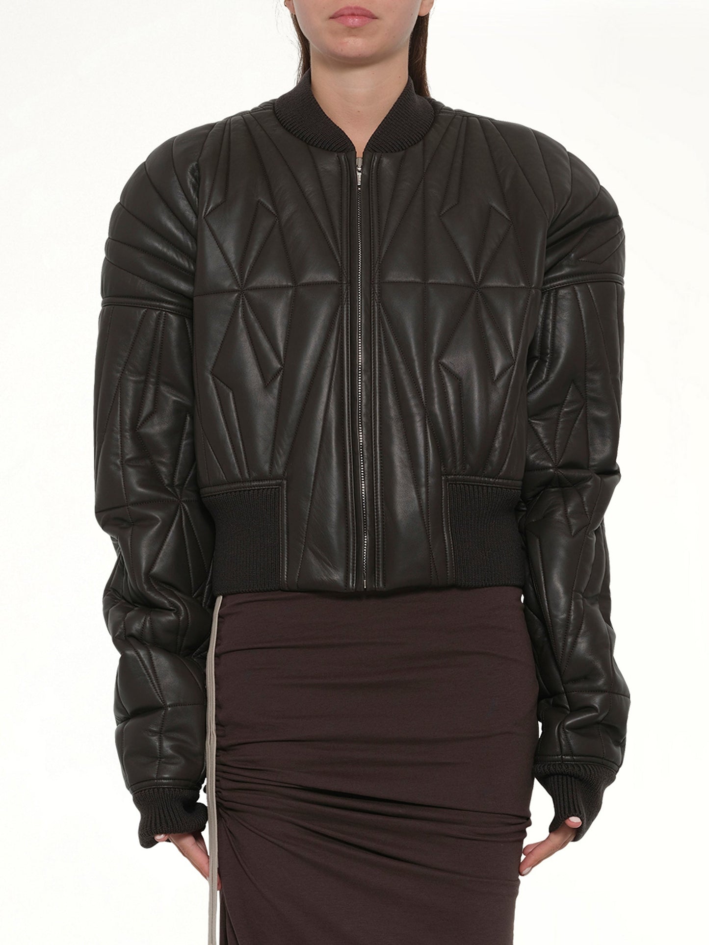 Image of Coats & Jackets. Product name - Rick Owens x Moncler Geocamo Cropped Jacket in Dark Dust colour by brand - RICK OWENS