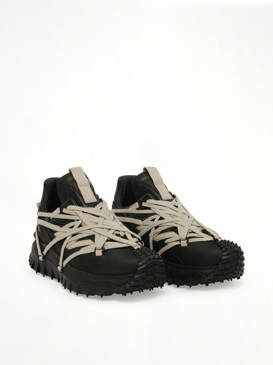 Rick Owens x Moncler Trail Grip Megalace Sneaker (Black)