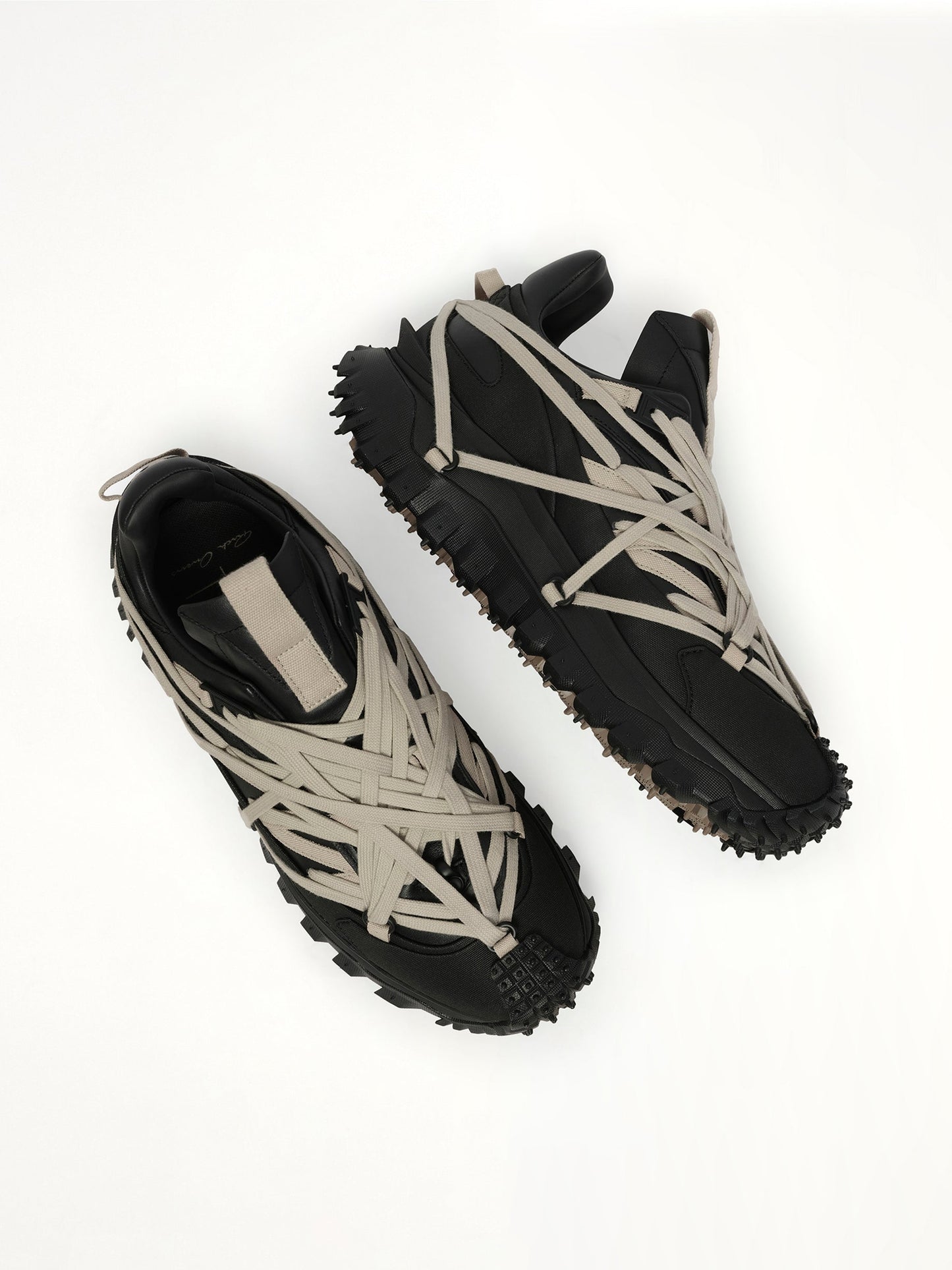 Rick Owens x Moncler Trail Grip Megalace Sneaker (Black)