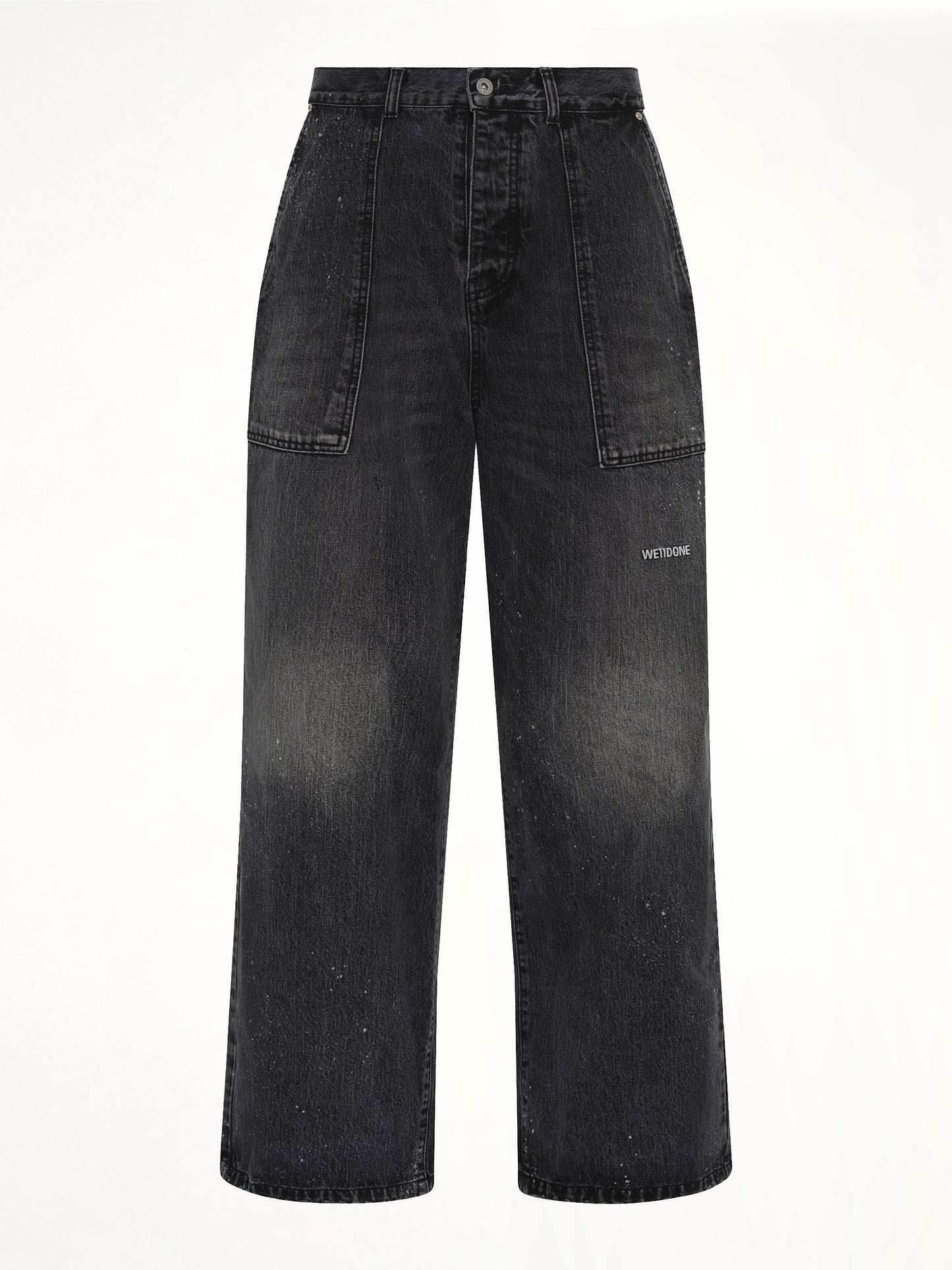 WE11DONE Distressed Cargo Jeans (Black)