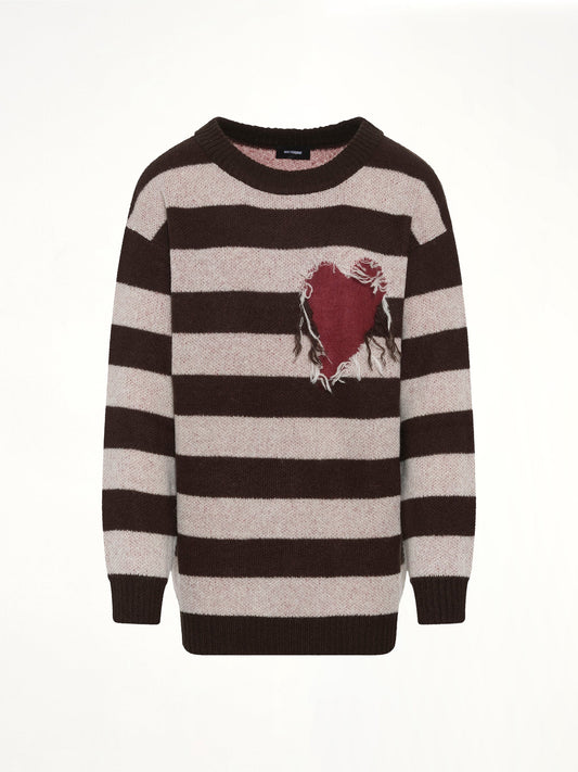 WE11DONE Grunge Stripe Pullover (Brown)