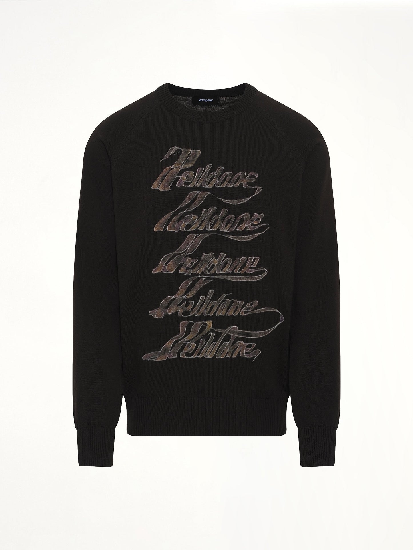 WE11DONE Multi Logo Print Sweater (Black)