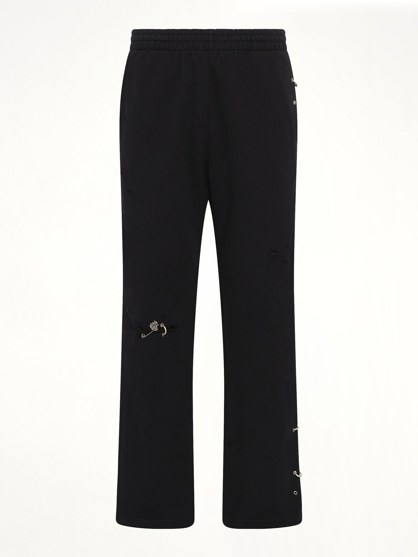 WE11DONE Piercing Detail Sweatpants (Black)
