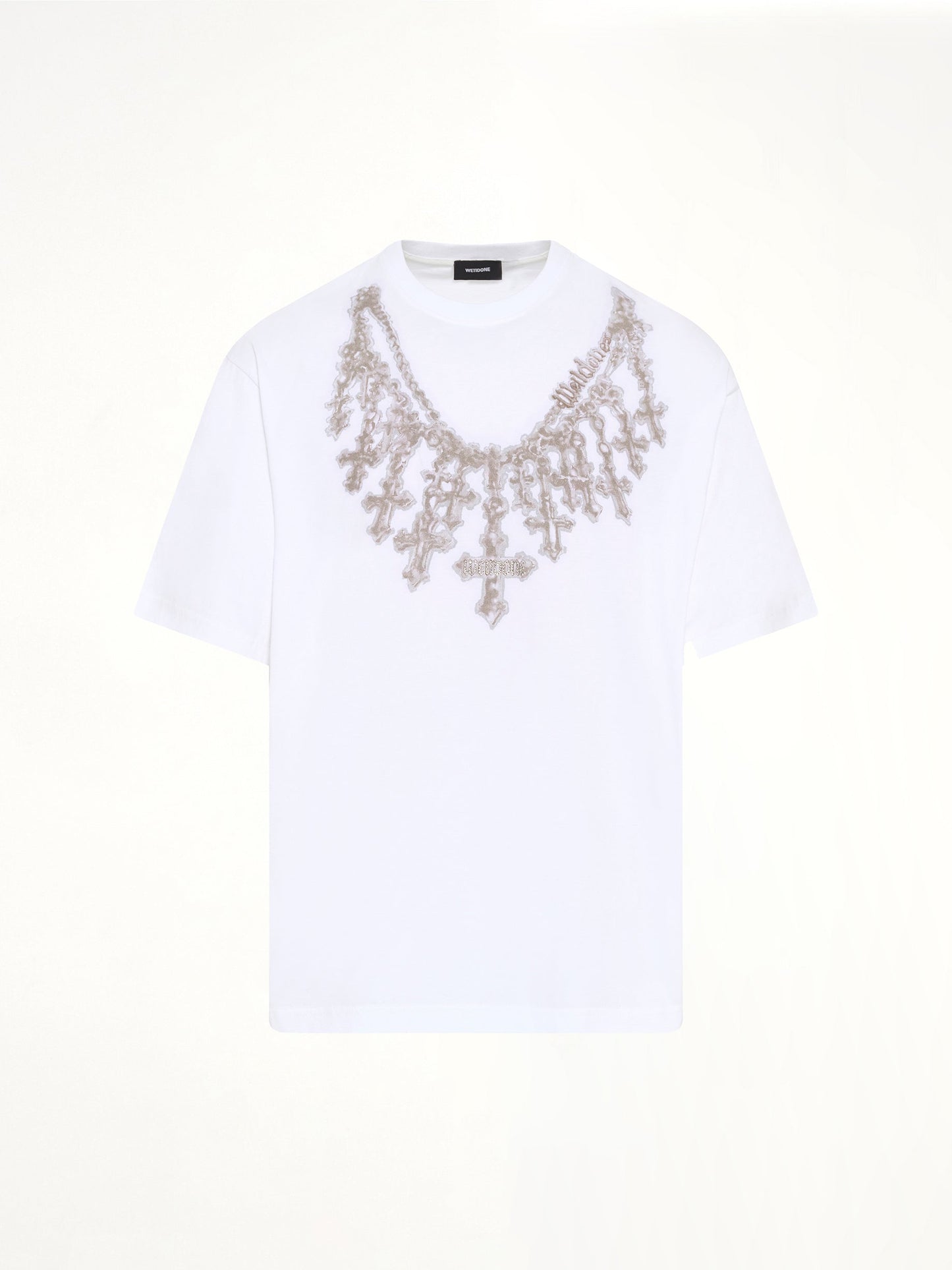 WE11DONE Cross Necklace T-Shirt (White)