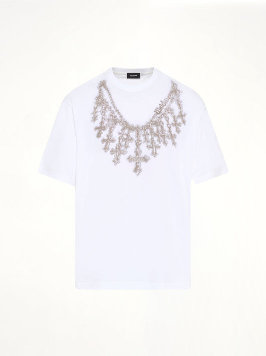 WE11DONE Cross Necklace T-Shirt (White)