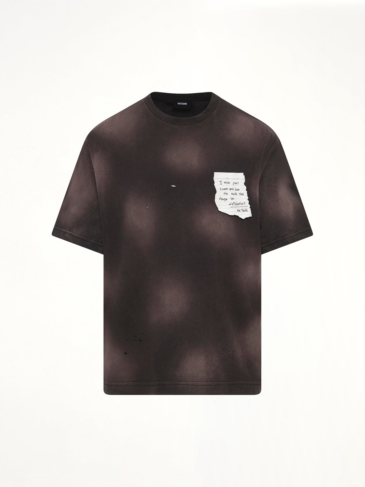 WE11DONE Paper Note Grunge T-Shirt (Black)