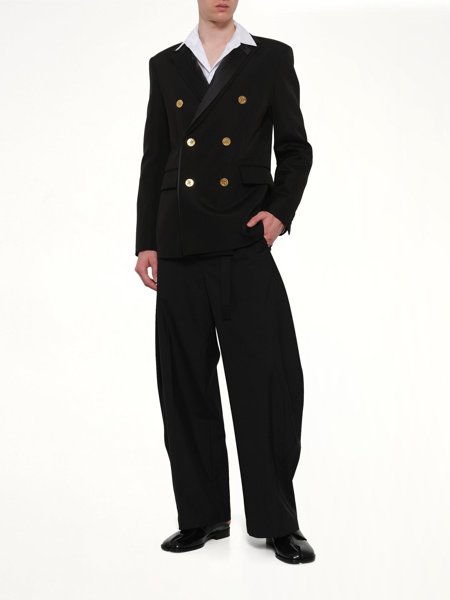 SACAI Double-Faced Silk Cotton Jacket (Black)