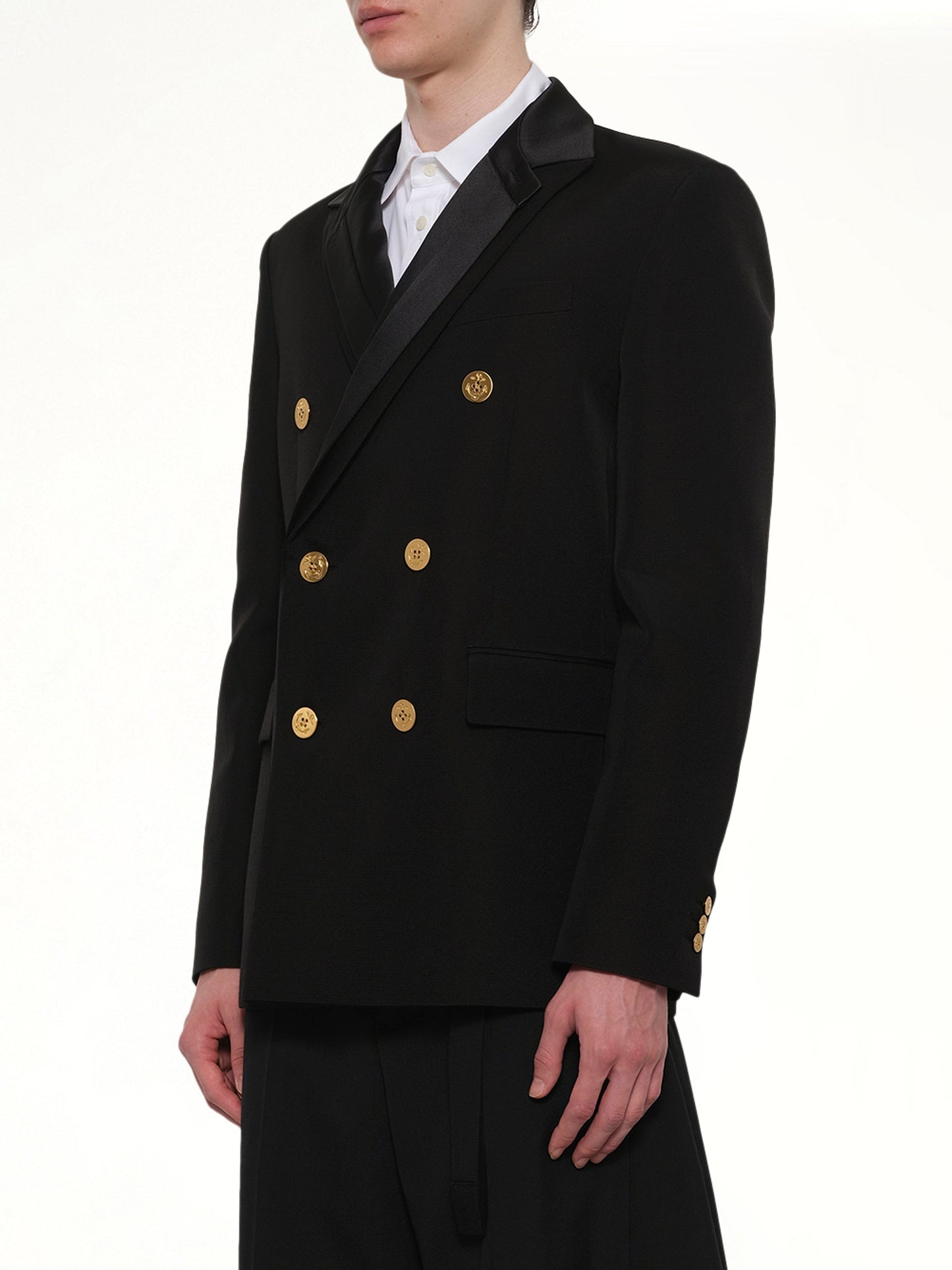 SACAI Double-Faced Silk Cotton Jacket (Black)