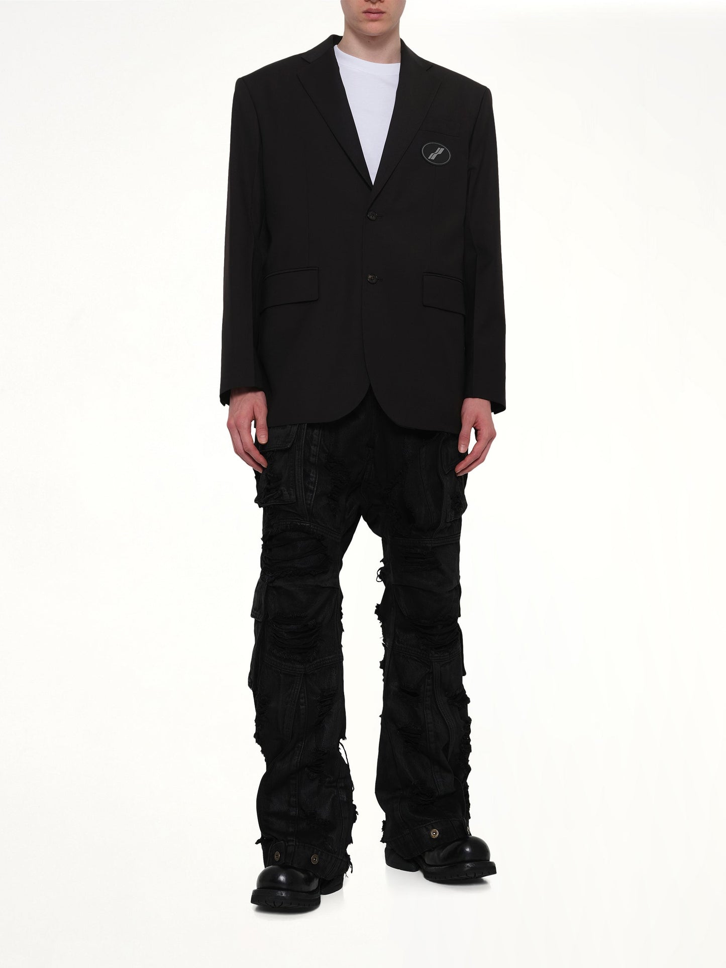 WE11DONE Oversized Suit Logo Blazer (Black)