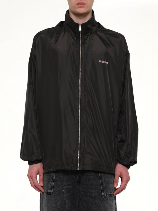 Image of Coats & Jackets. Product name - Logo Windbreaker Jacket in Black colour by brand - WE11DONE