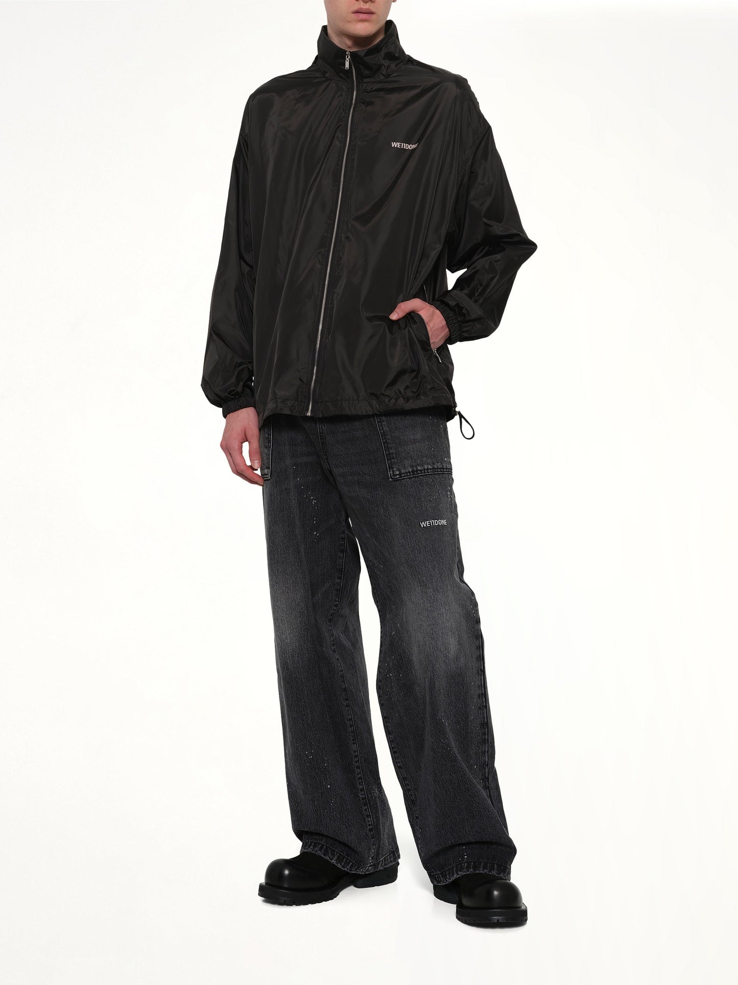 WE11DONE Logo Windbreaker Jacket (Black)