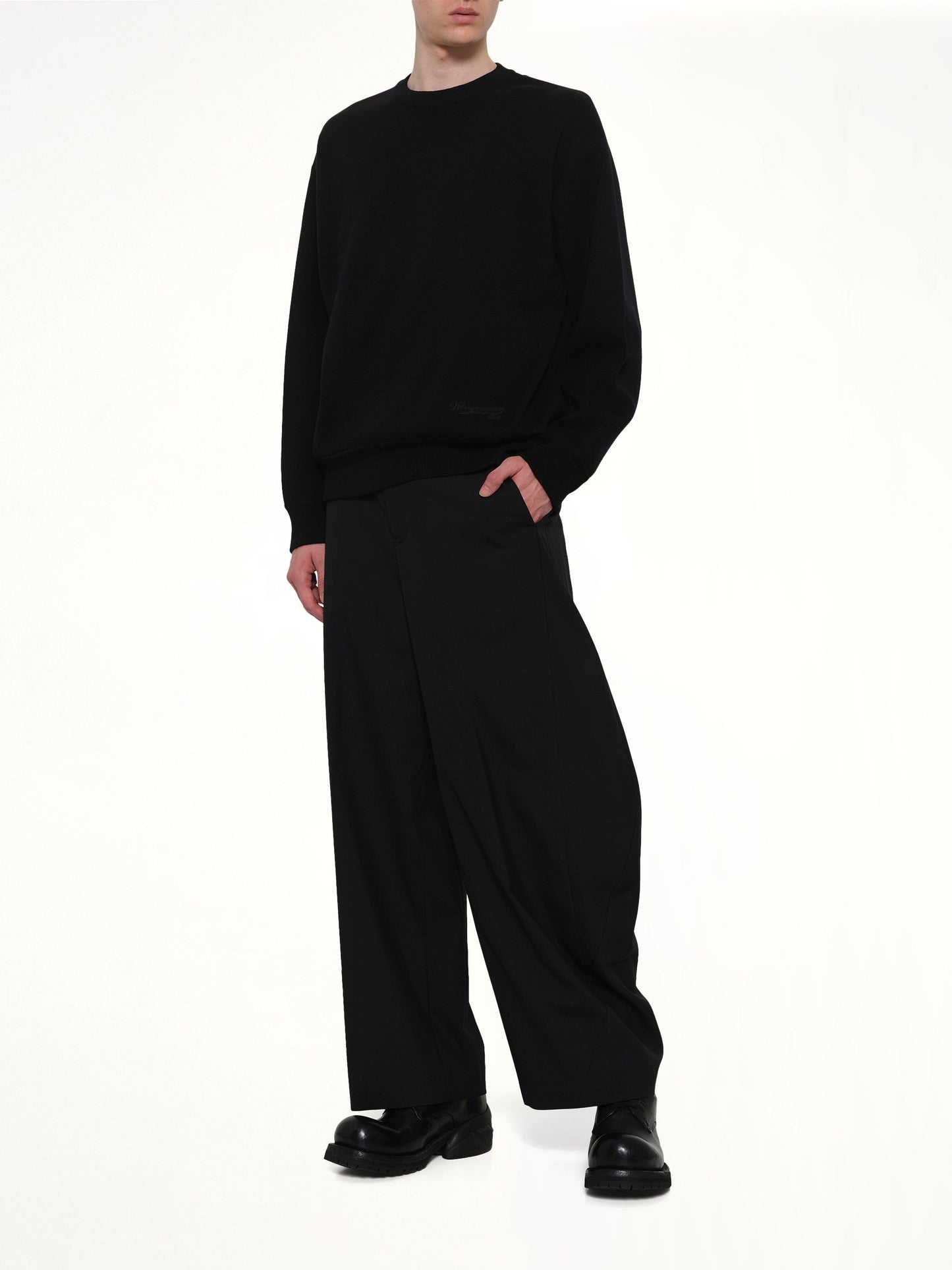 WOOYOUNGMI Baseball Logo Sweater (Black)