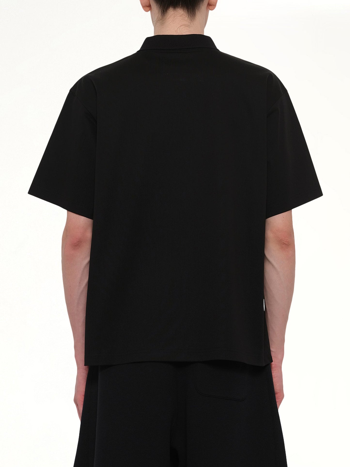 SACAI Cotton Jersey Polo (Black)