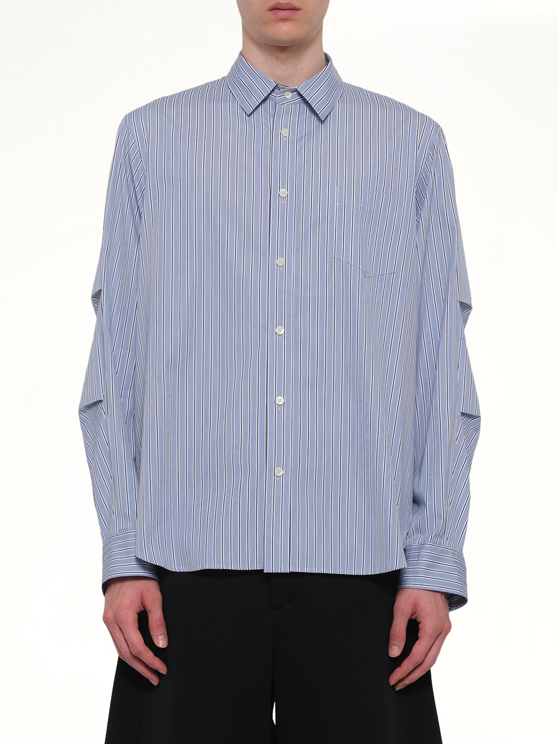 Image of Shirts. Product name - Poplin Shirt in Blue colour by brand - SACAI