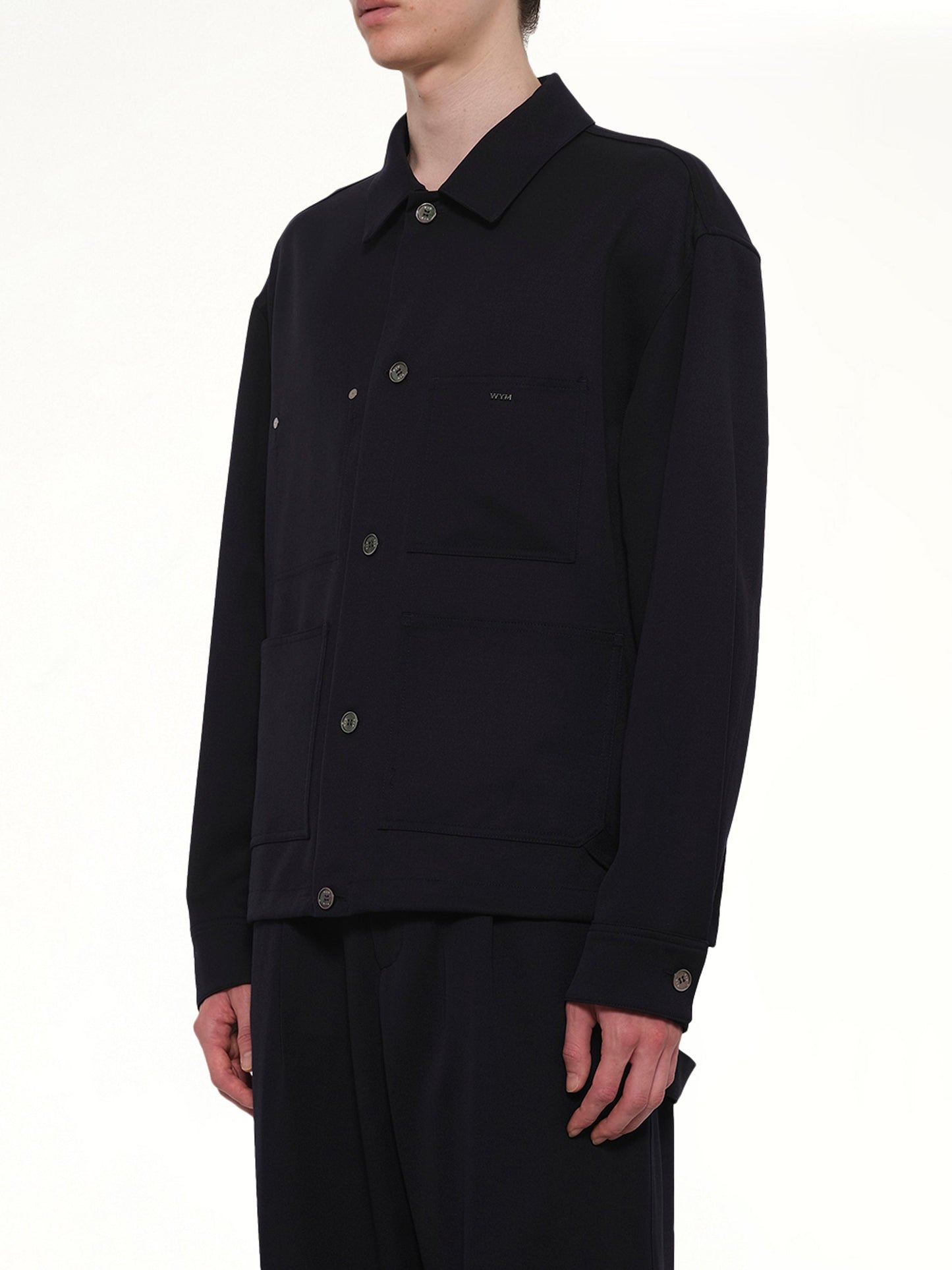 WOOYOUNGMI Wool Button Shirt (Navy)