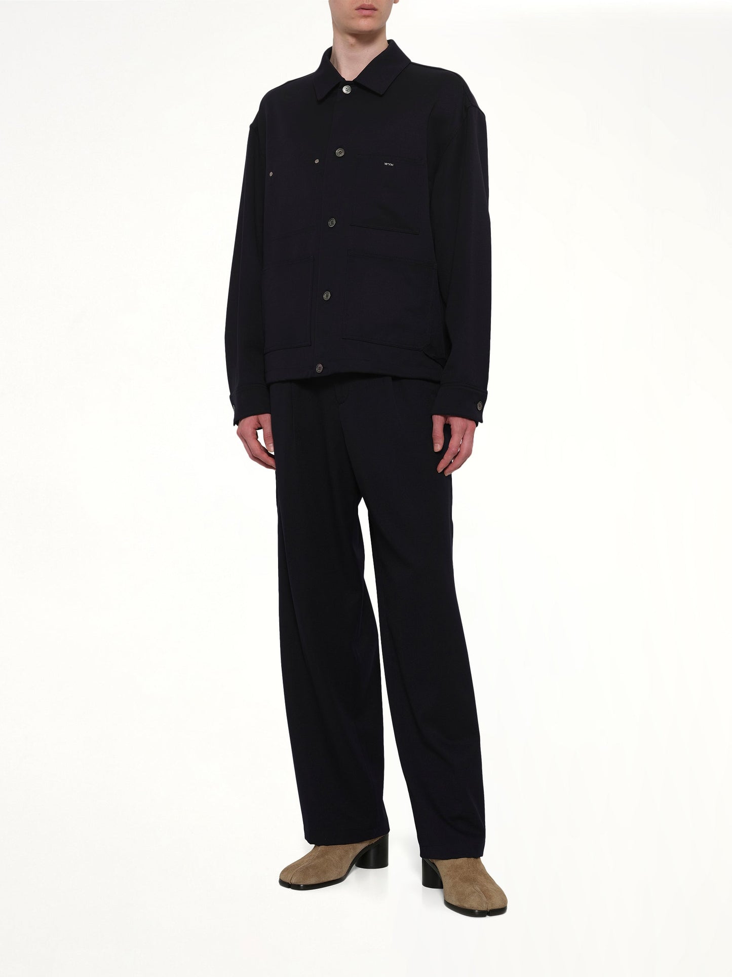 WOOYOUNGMI Wool Button Shirt (Navy)