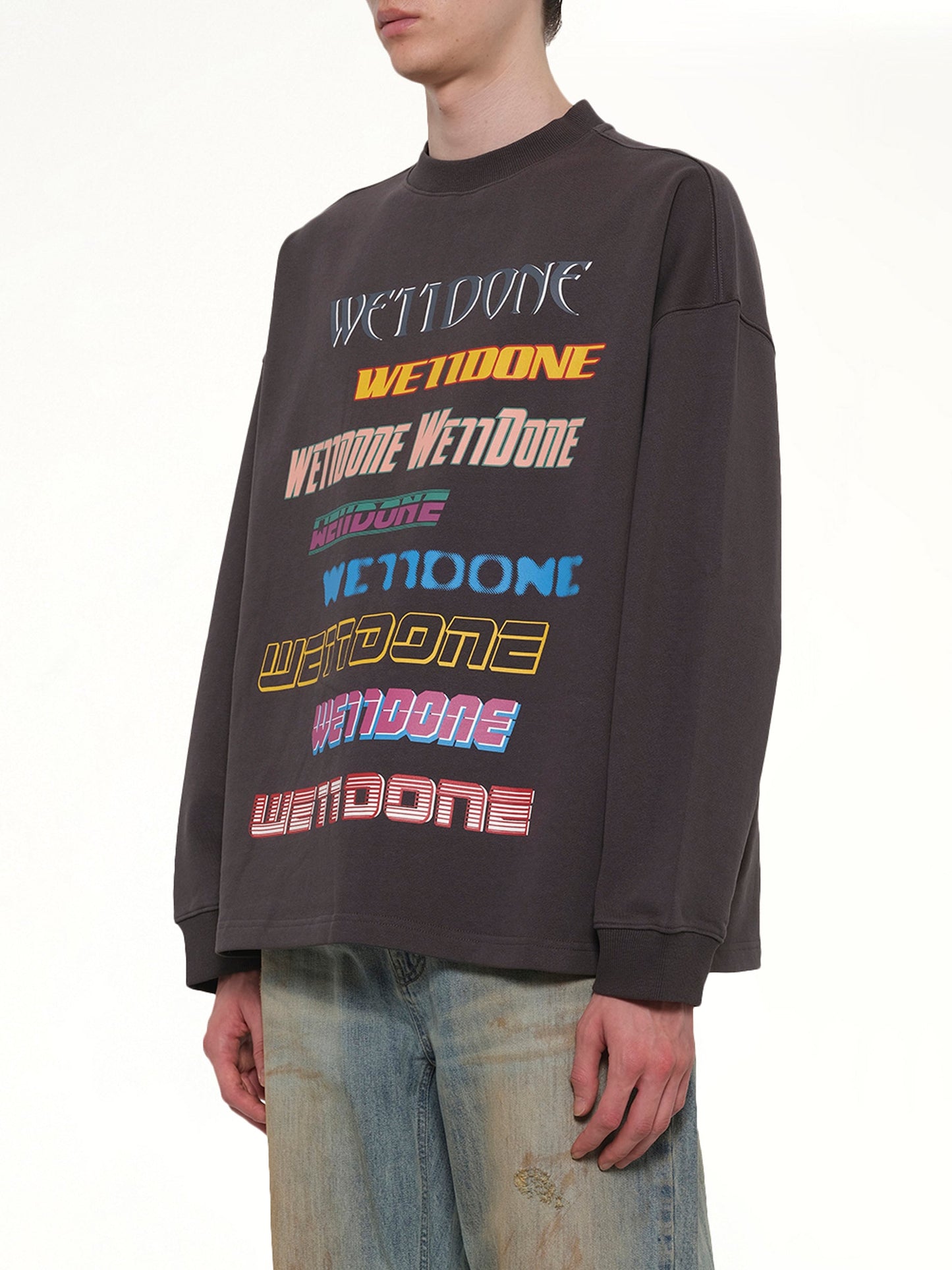 WE11DONE Front Logo Sweatshirt (Grey)