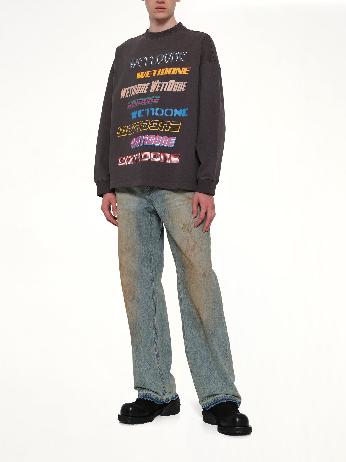 WE11DONE Front Logo Sweatshirt (Grey)