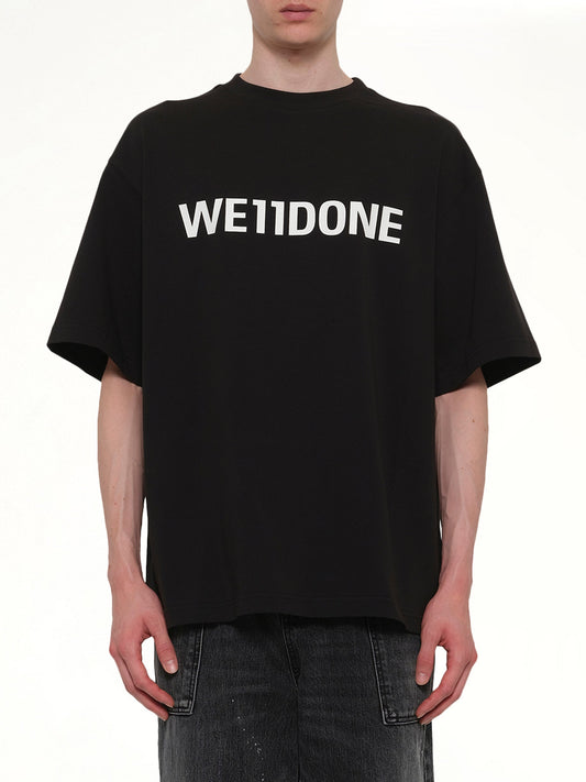 Image of T-Shirts. Product name - Basic Logo Large T-Shirt in Black colour by brand - WE11DONE