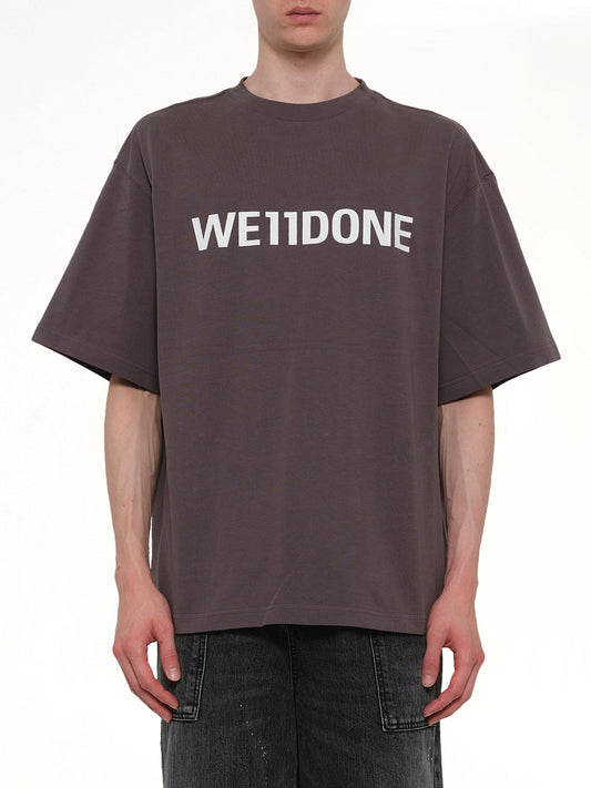 Image of T-Shirts. Product name - Basic Logo Large T-Shirt in Charcoal colour by brand - WE11DONE