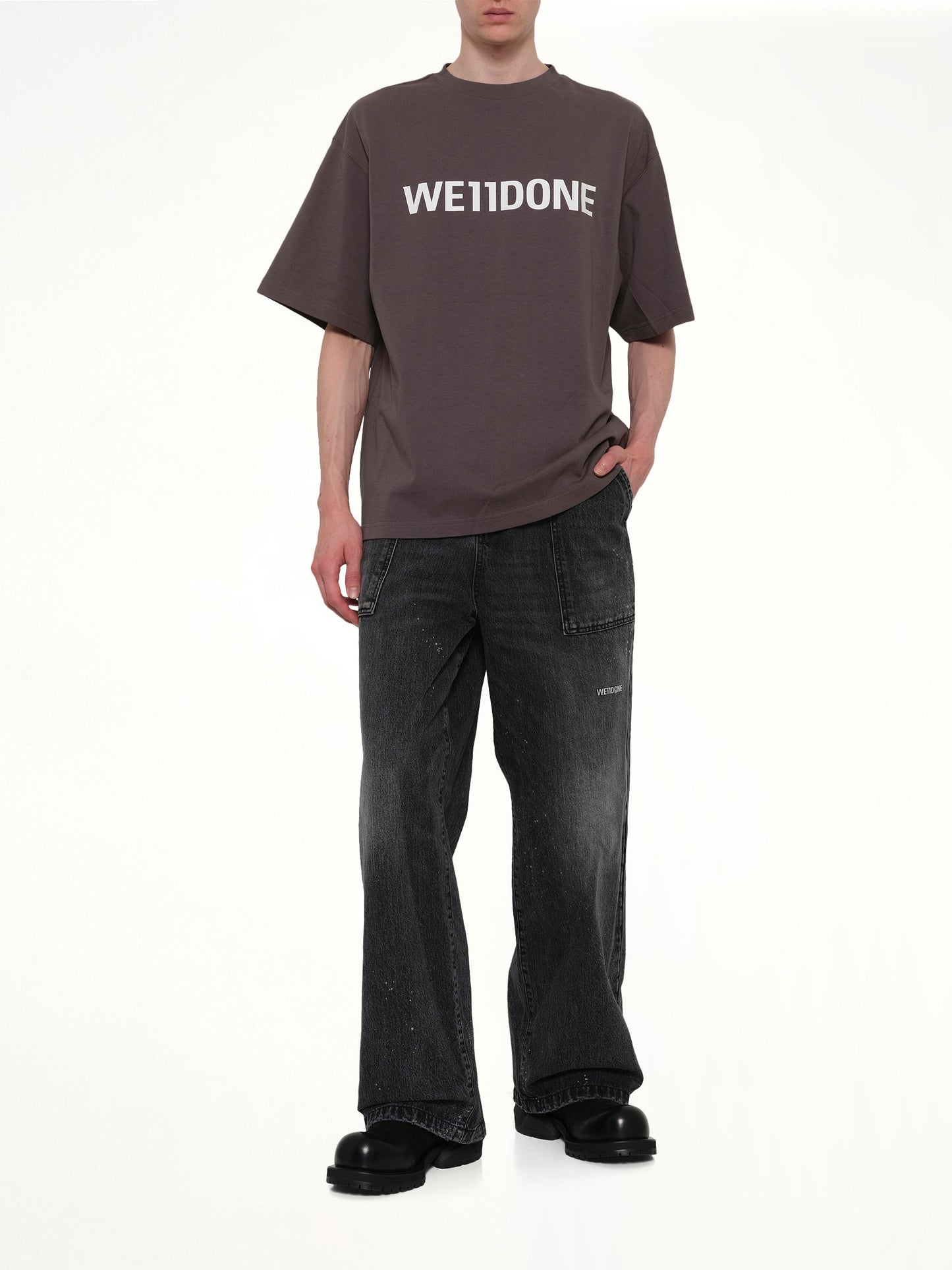 WE11DONE Basic Logo Large T-Shirt (Charcoal)