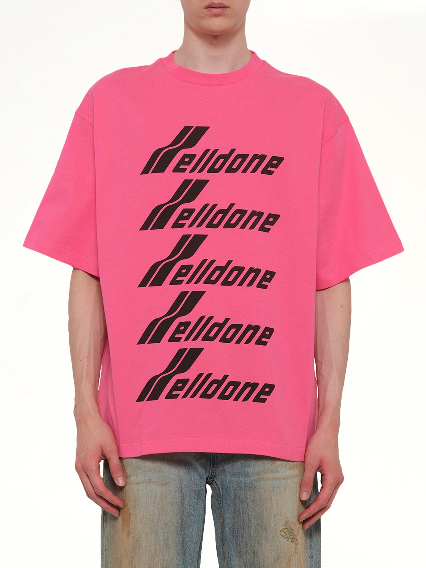 Image of T-Shirts. Product name - Classic Front Logo T-Shirt in Pink colour by brand - WE11DONE