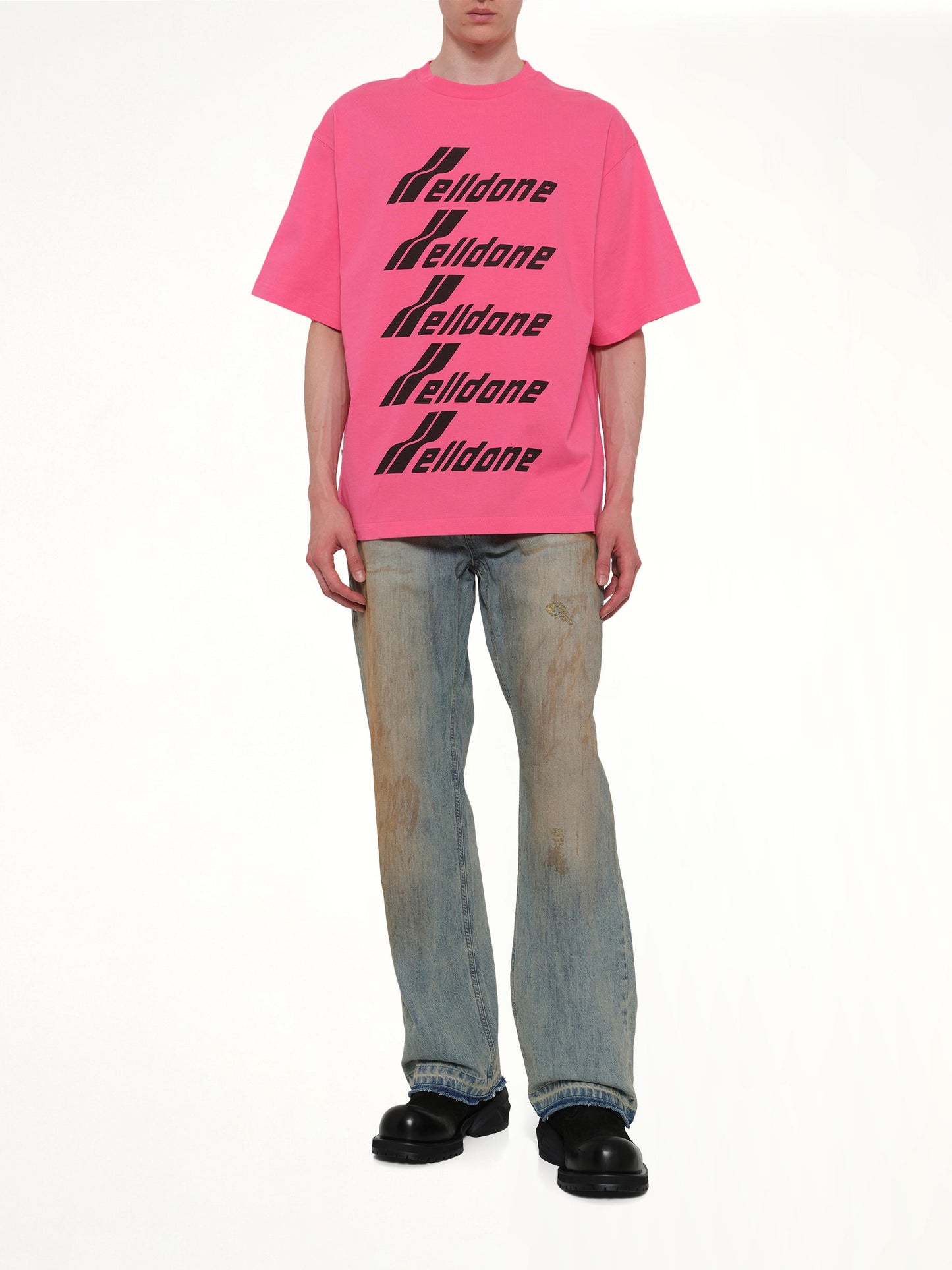 WE11DONE Classic Front Logo T-Shirt (Pink)