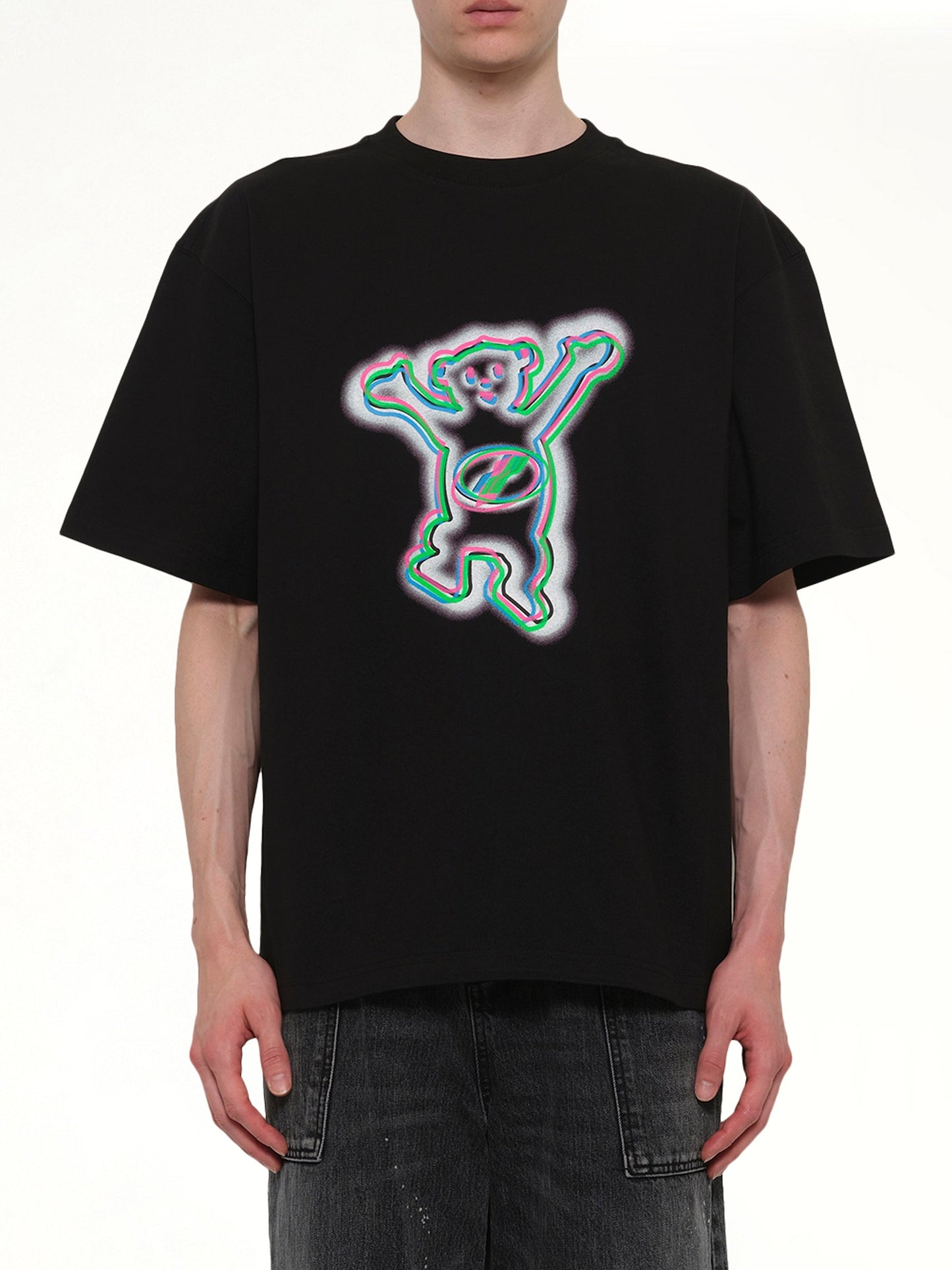 Image of T-Shirts. Product name - Colourful Teddy Print T-Shirt in Black colour by brand - WE11DONE