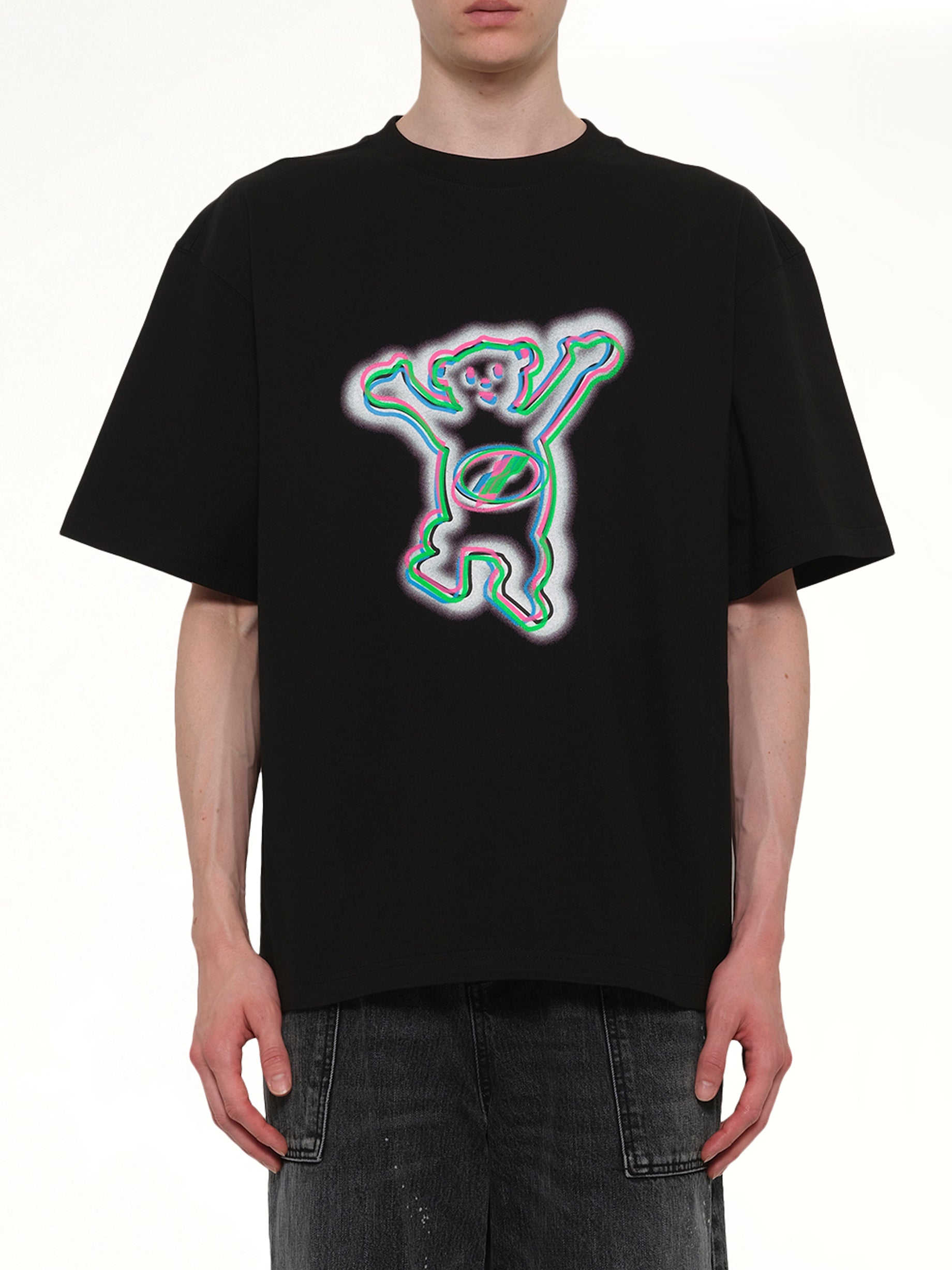 Image of T-Shirts. Product name - Colourful Teddy Print T-Shirt in Black colour by brand - WE11DONE