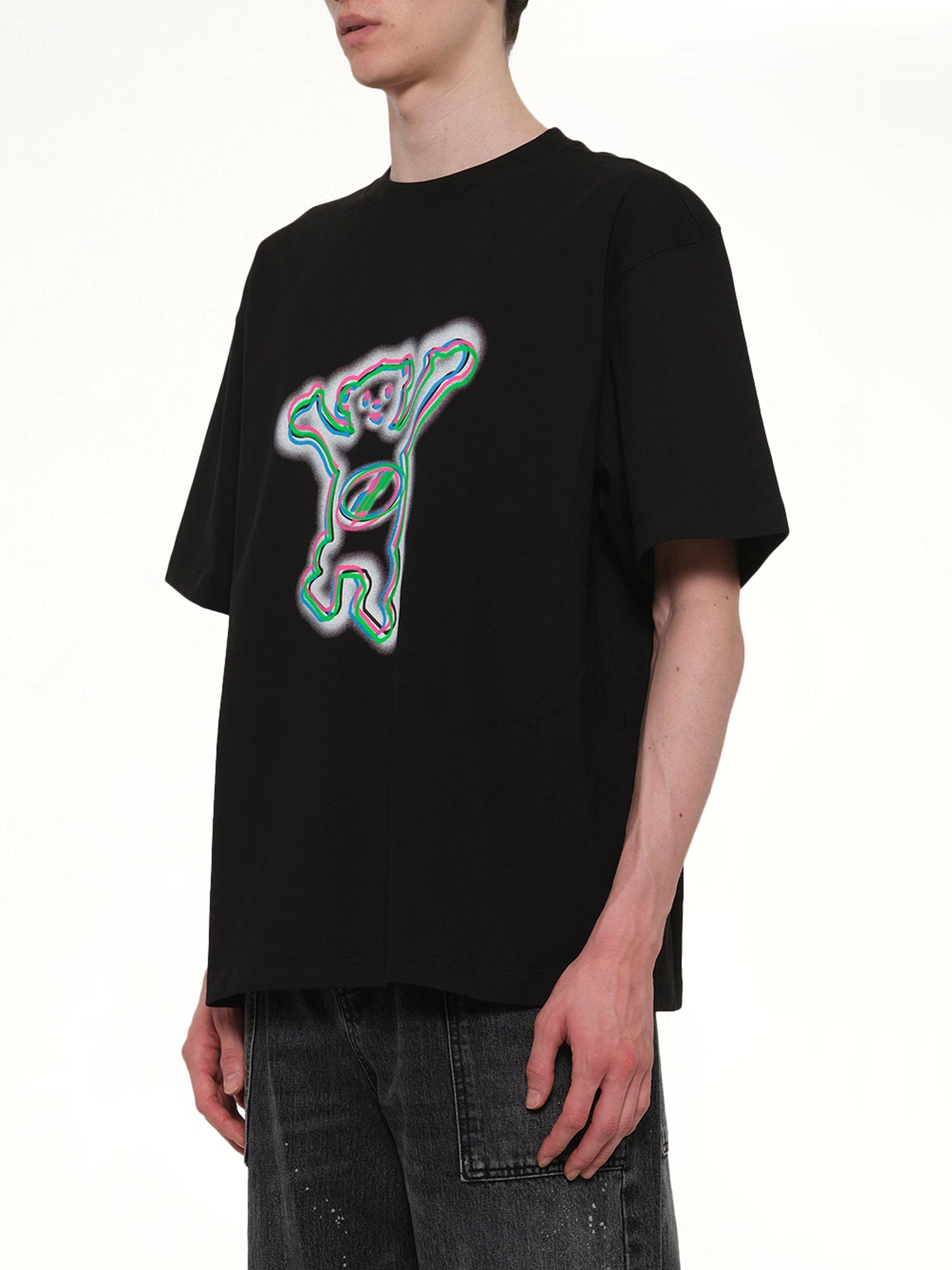 WE11DONE Colourful Teddy Print T-Shirt (Black)