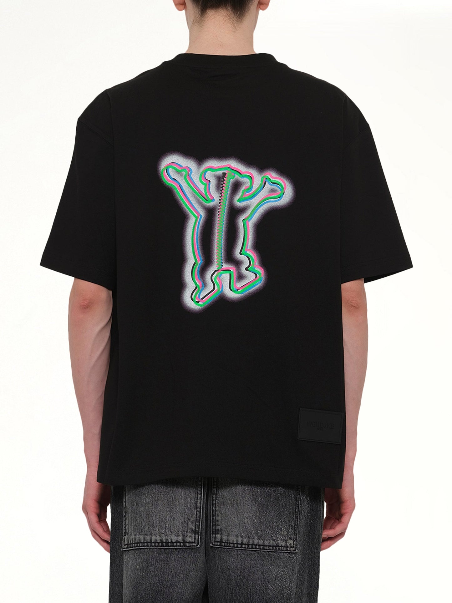 WE11DONE Colourful Teddy Print T-Shirt (Black)