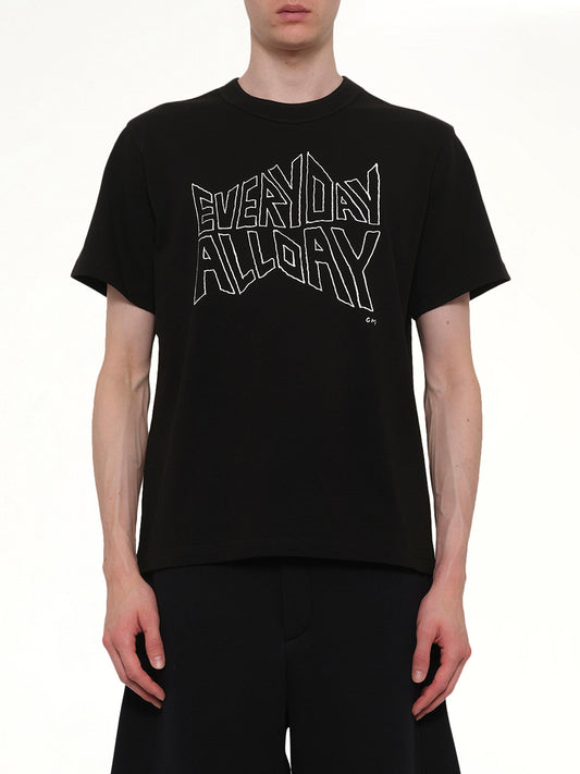 Image of T-Shirts. Product name - Geoff Sacai Print T-Shirt in Black colour by brand - SACAI