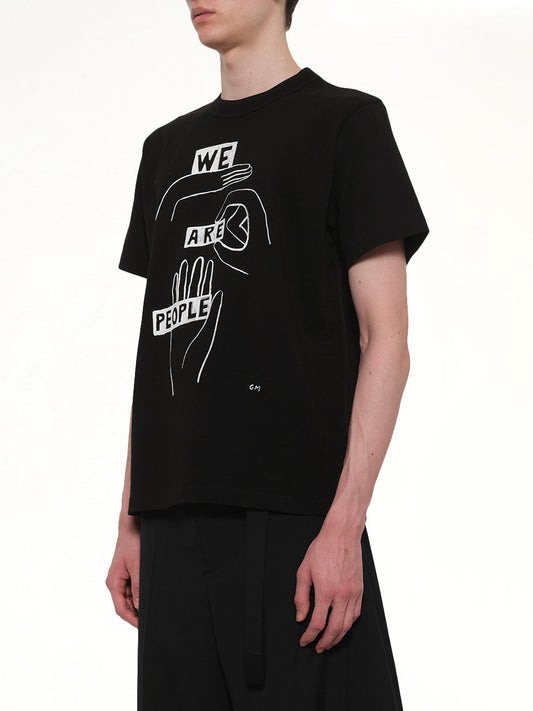 SACAI Geoff "We Are People" T-Shirt (Black)