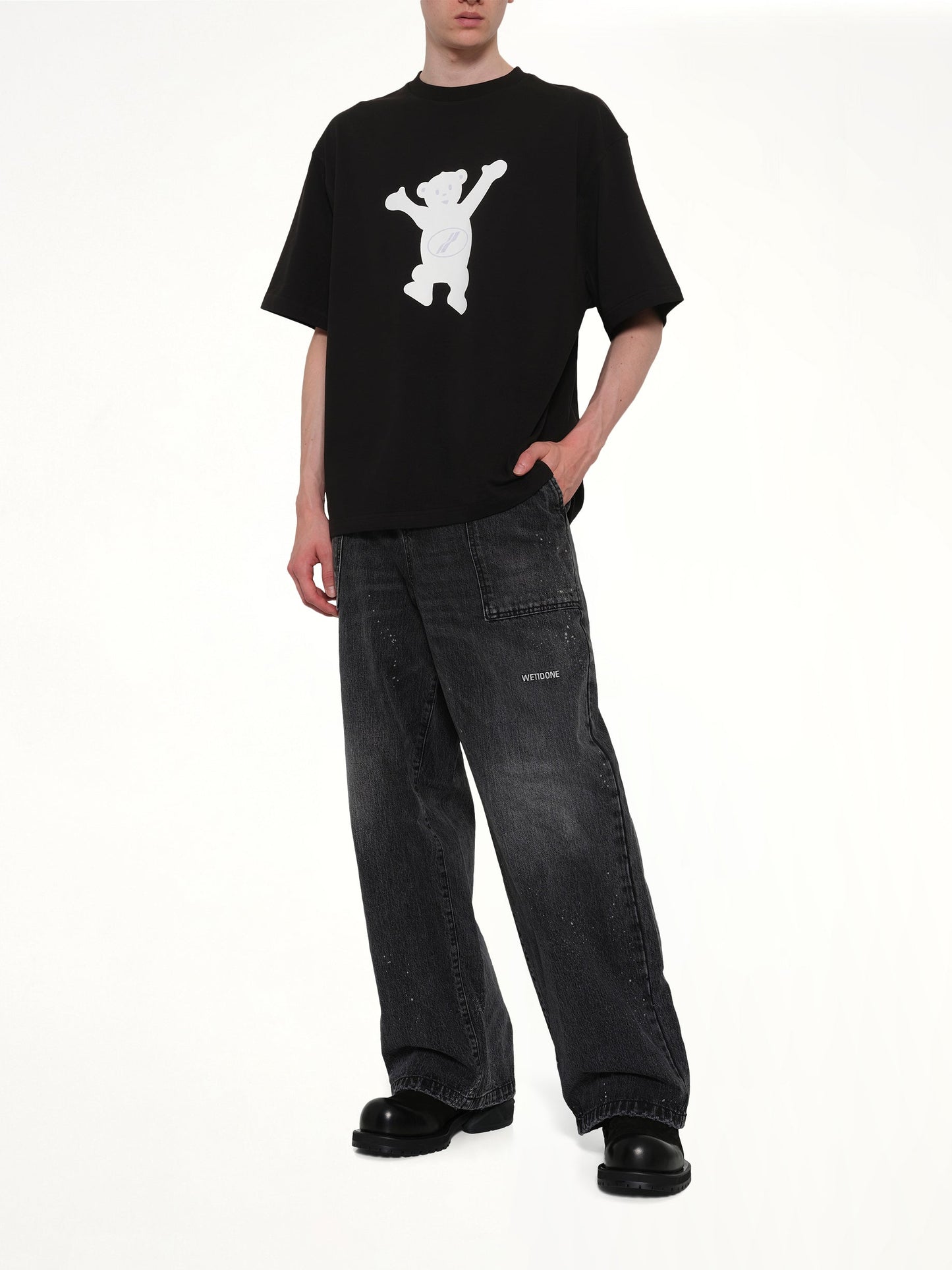 WE11DONE Logo Teddy T-Shirt (Black)