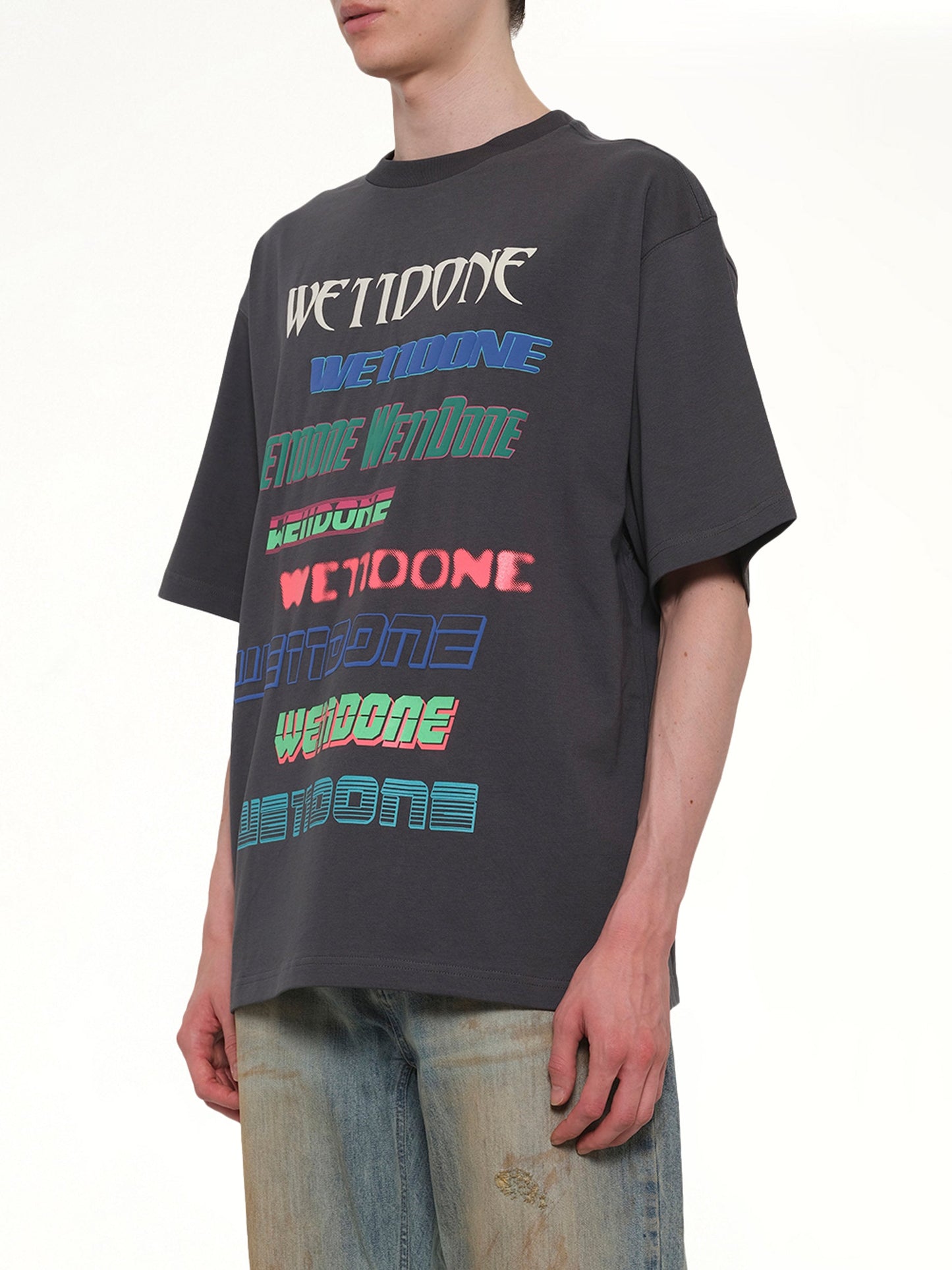 WE11DONE Multi Logo T-Shirt (Grey)