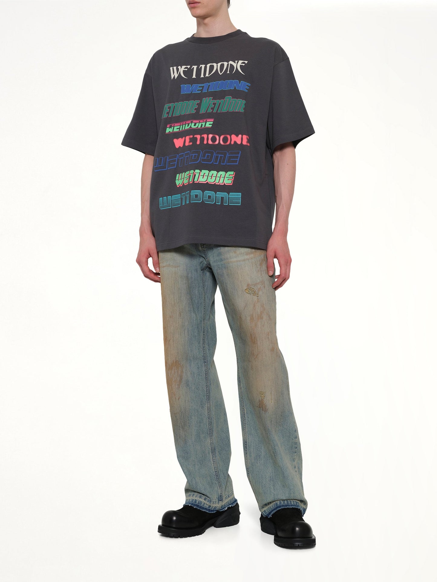 WE11DONE Multi Logo T-Shirt (Grey)