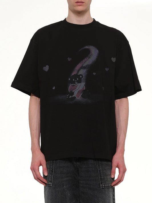 Image of T-Shirts. Product name - Teddy Bear Print T-Shirt in Black colour by brand - WE11DONE