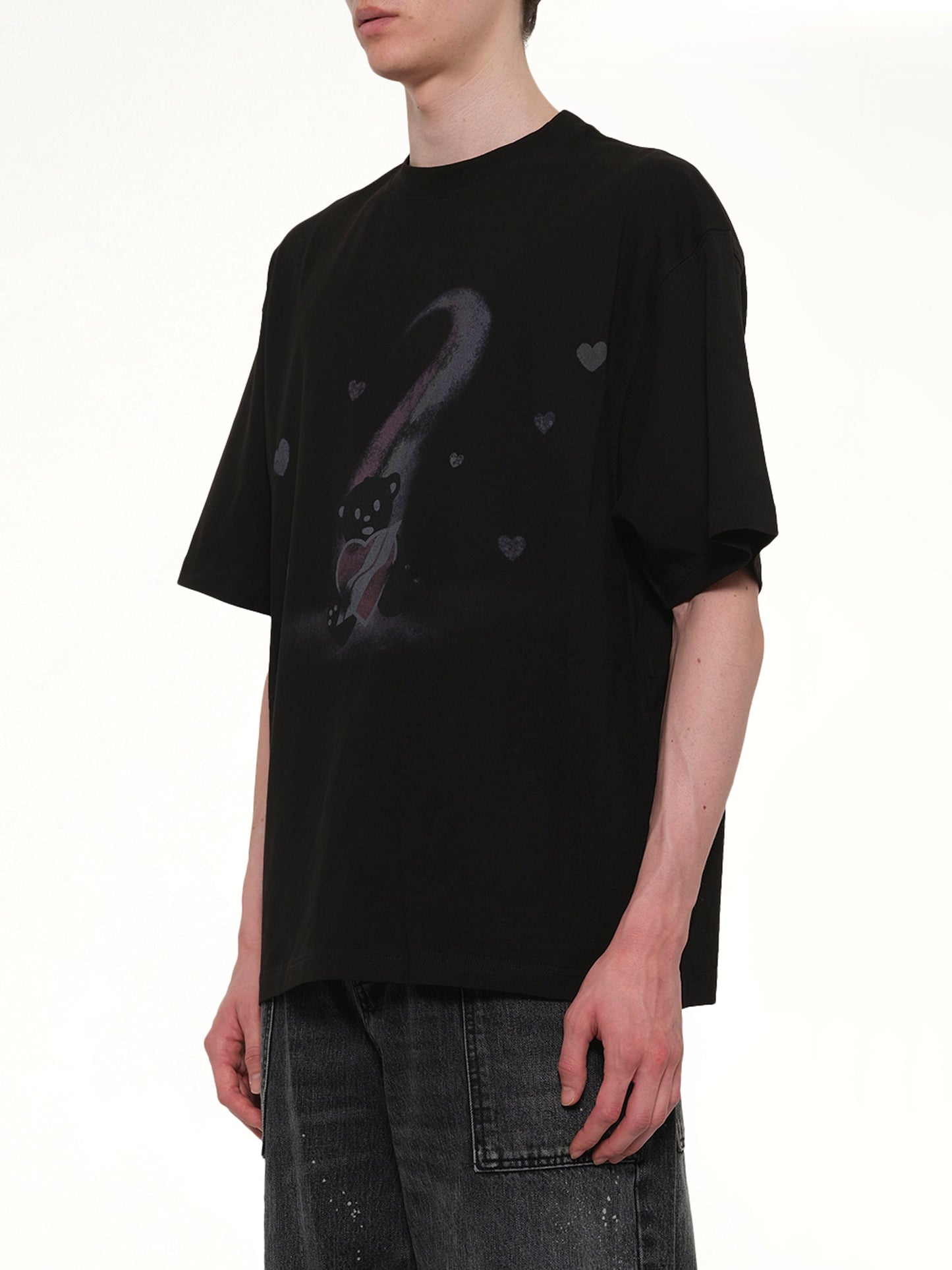 WE11DONE Teddy Bear Print T-Shirt (Black)