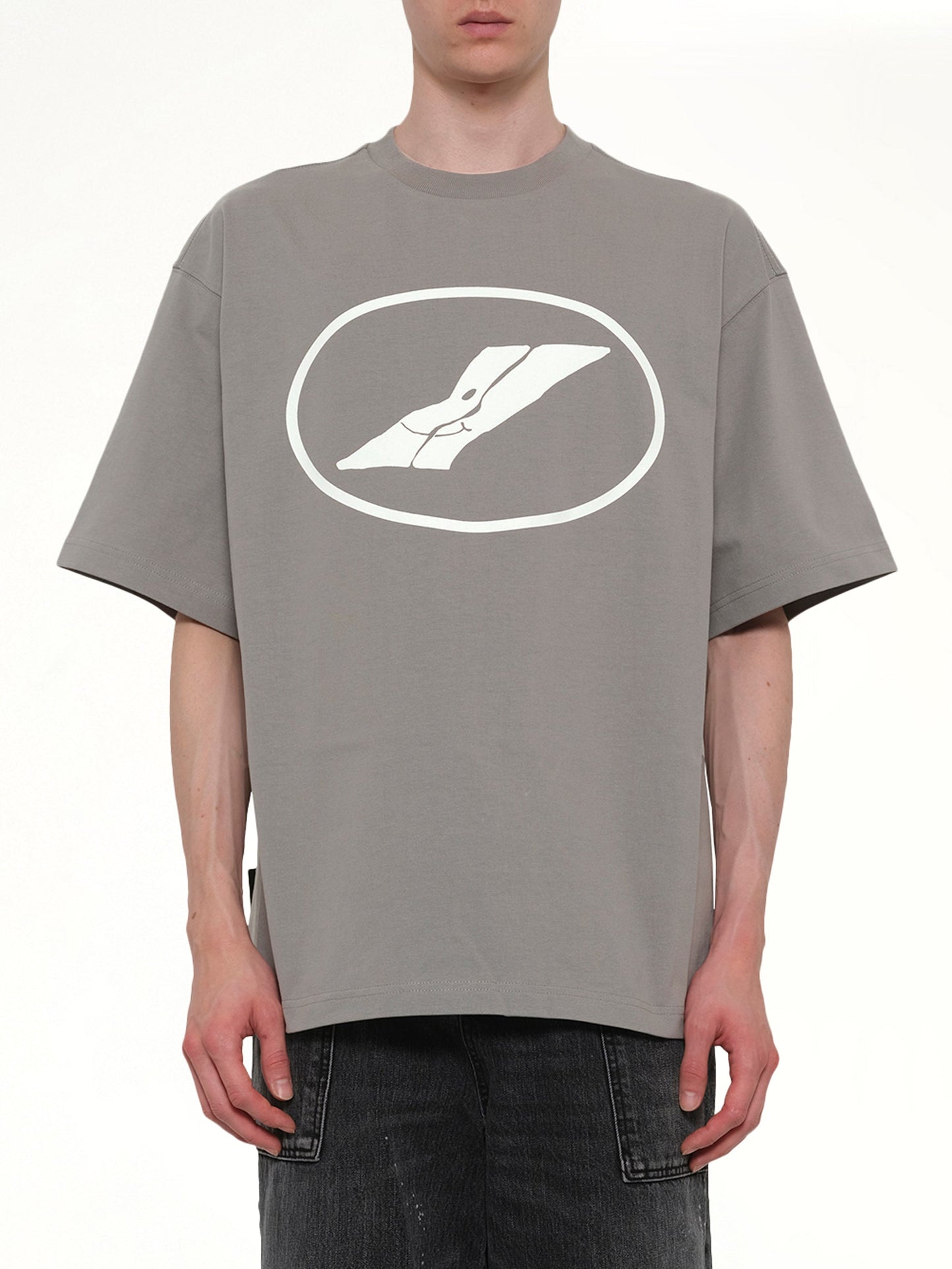Image of T-Shirts. Product name - We11done Print T-Shirt in Grey colour by brand - WE11DONE