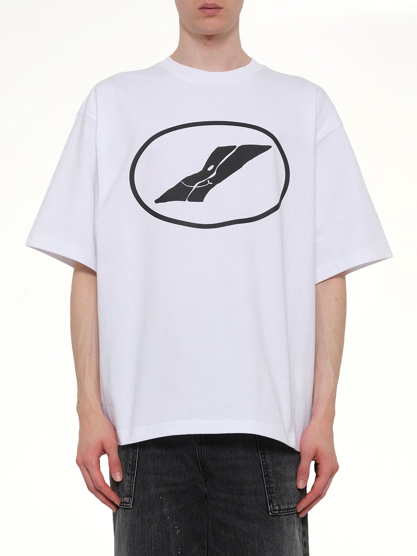 Image of T-Shirts. Product name - We11done Print T-Shirt in White colour by brand - WE11DONE