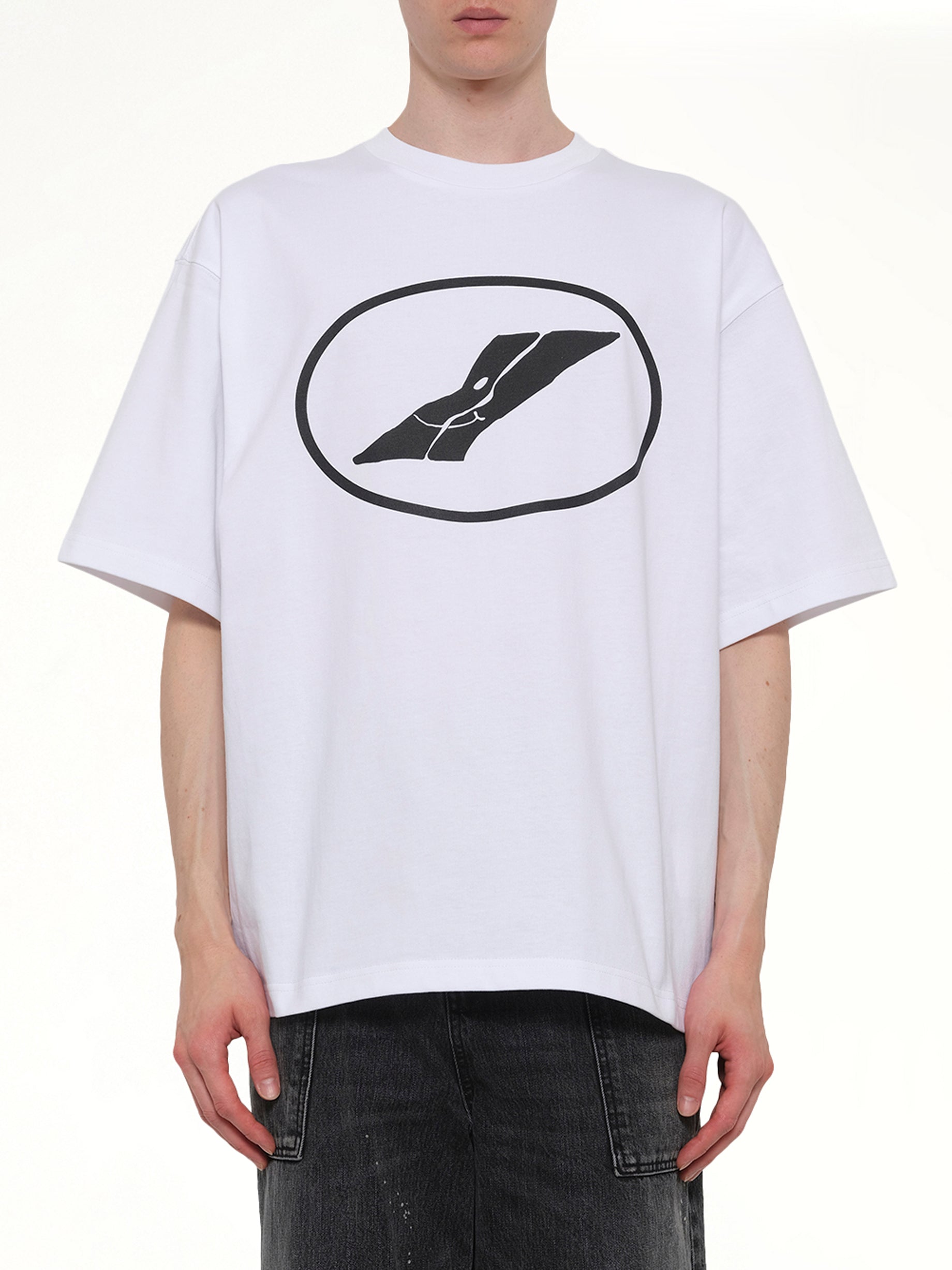 Image of T-Shirts. Product name - We11done Print T-Shirt in White colour by brand - WE11DONE