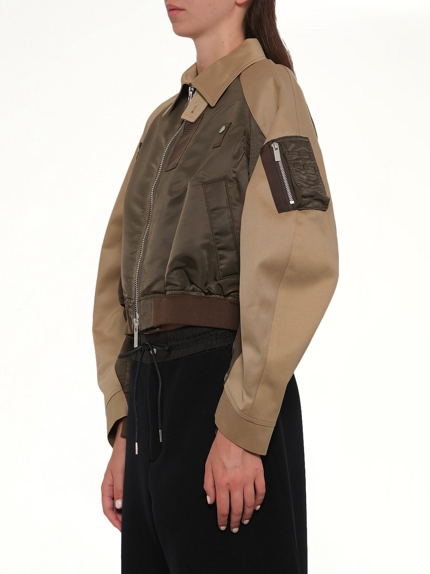 SACAI Cotton Chino x Nylon Twill Blouson (Khaki)