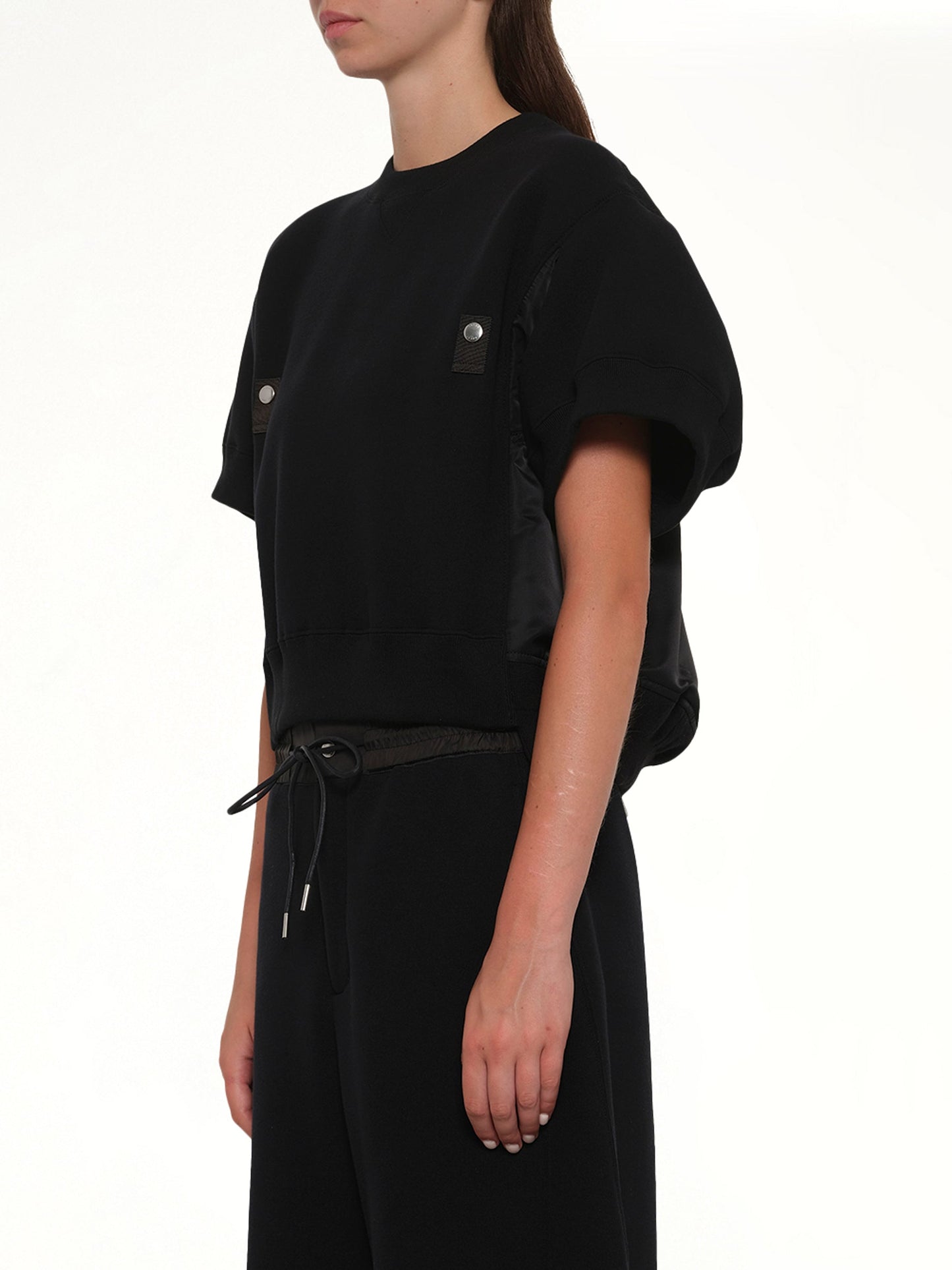 SACAI Sponge Sweat Short Sleeve Pullover (Black)